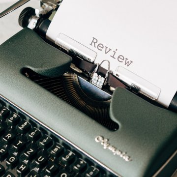 review on a papaer in a typewriter